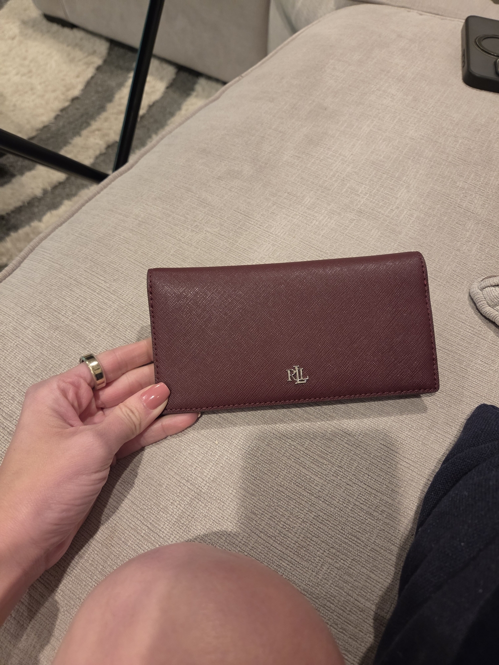Ralph Lauren Burgundy Leather Continental Wallet